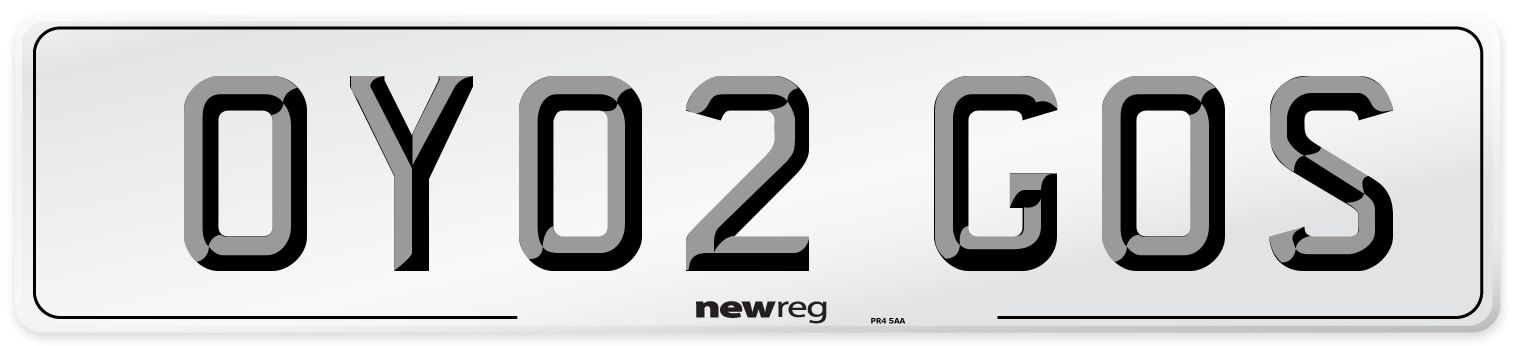 OY02 GOS Number Plate from New Reg